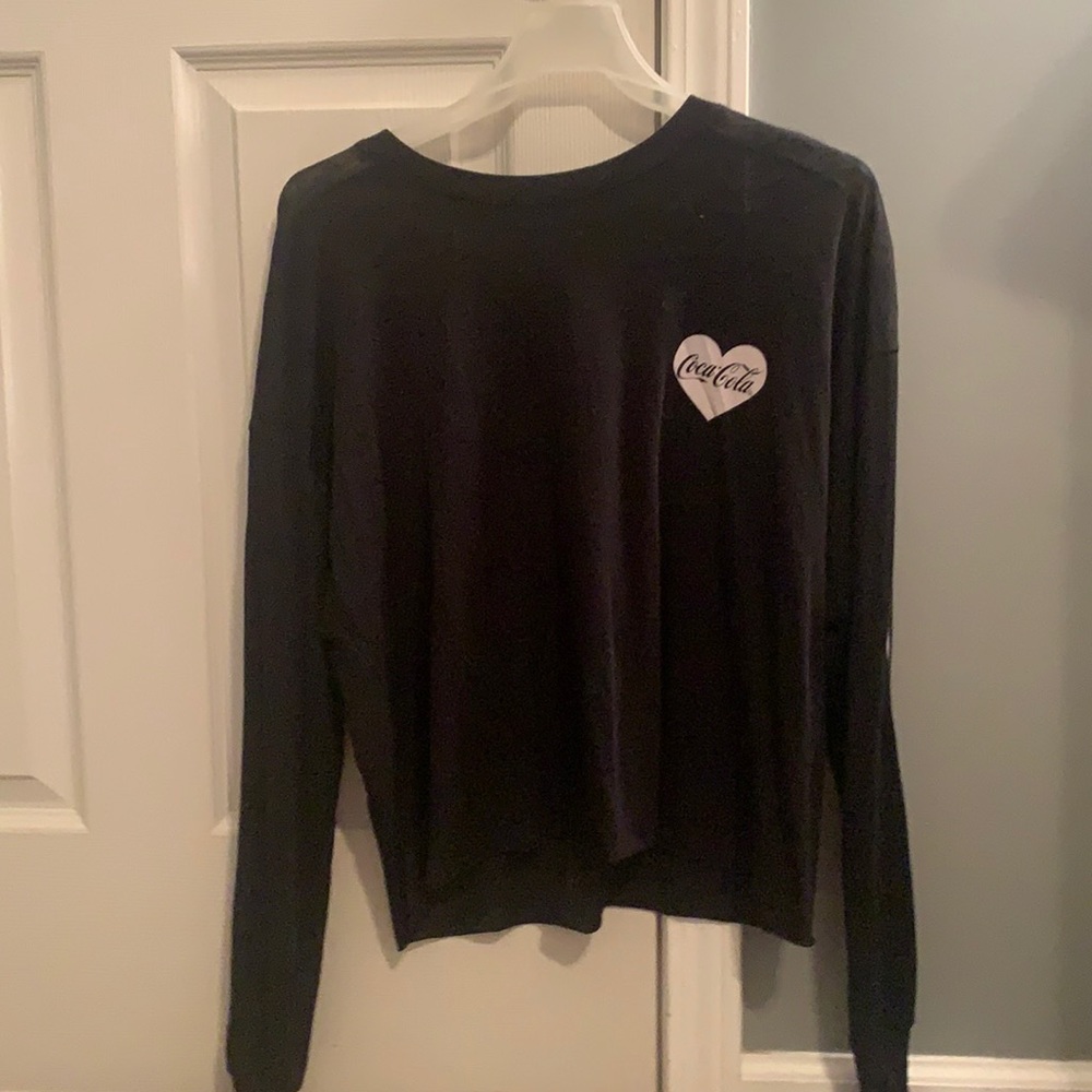 Coca Cola Black Long Sleeve Crop Tee